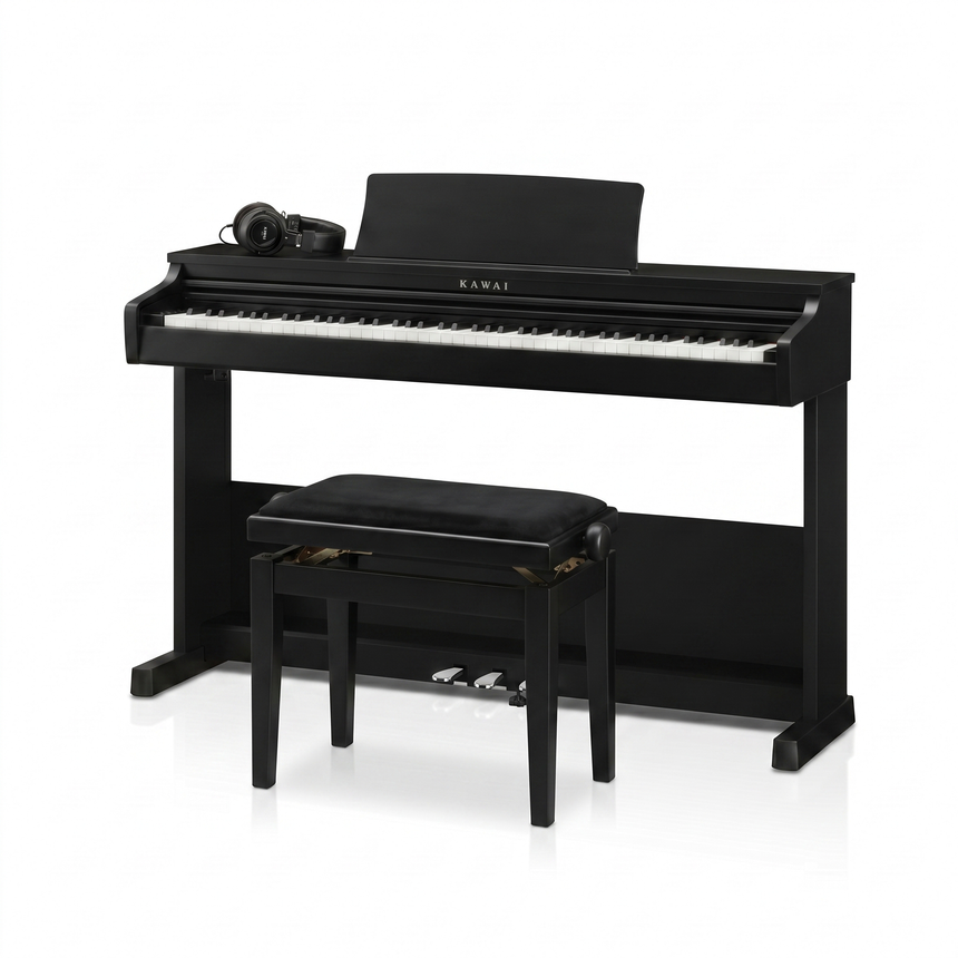 Kawai CX-102 Digitalpiano-Bundle Schwarz Matt mit Klavierbank & Kopfhörer – bundle-hero