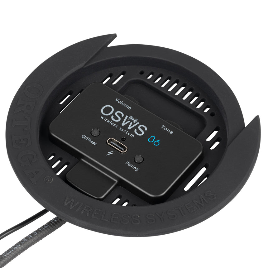 ORTEGA Kabelloses Schallloch-Tonabnehmersystem für klassische Gitarren - 86 mm Durchmesser - Musik-Ebert Gmbh