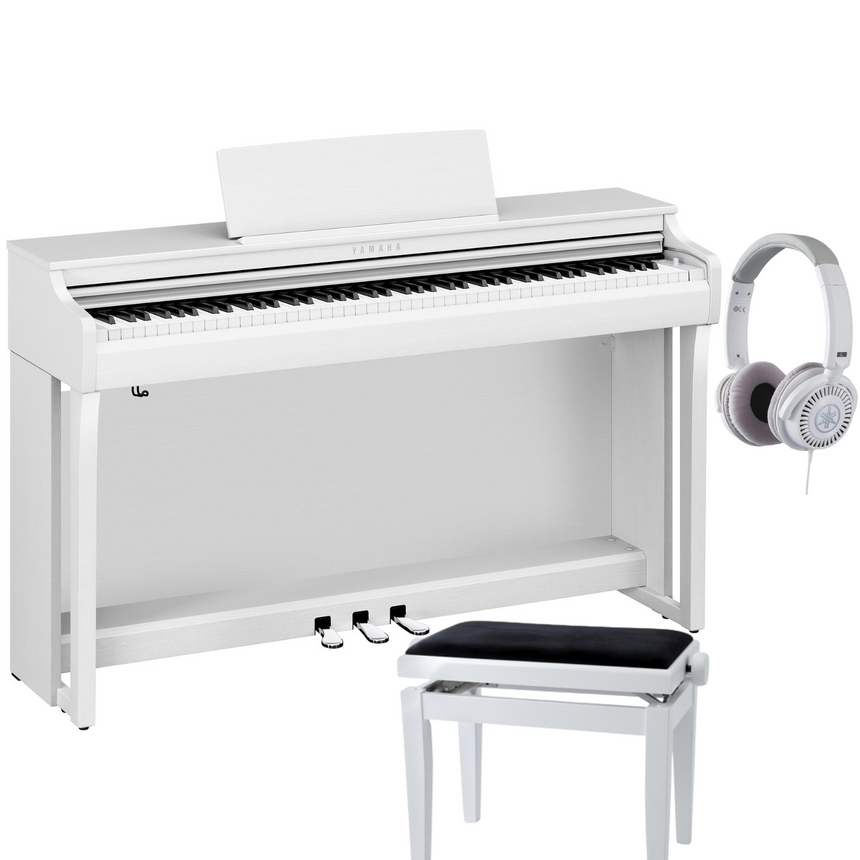 Yamaha CLP 825 Weiß Matt Bundle mit Bank und Kopfhörer - Musik-Ebert Gmbh