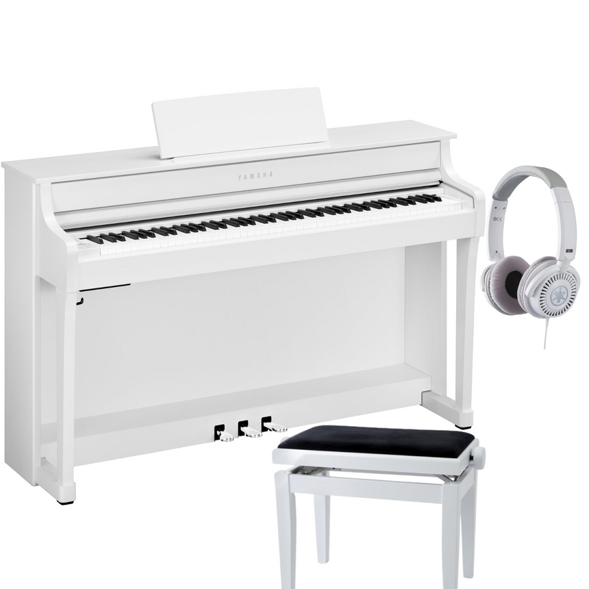 Yamaha CLP 835 Weiß Matt Bundle mit Bank und Kopfhörer - Musik-Ebert Gmbh