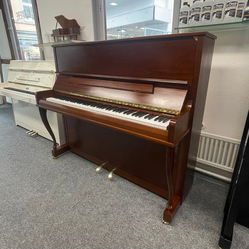 GROTRIAN-STEINWEG Klavier 122 K Occasion  Mahagoni matt. Bj. 1996 - Bestzustand (gebraucht) + Klavierbank - Musik-Ebert Gmbh