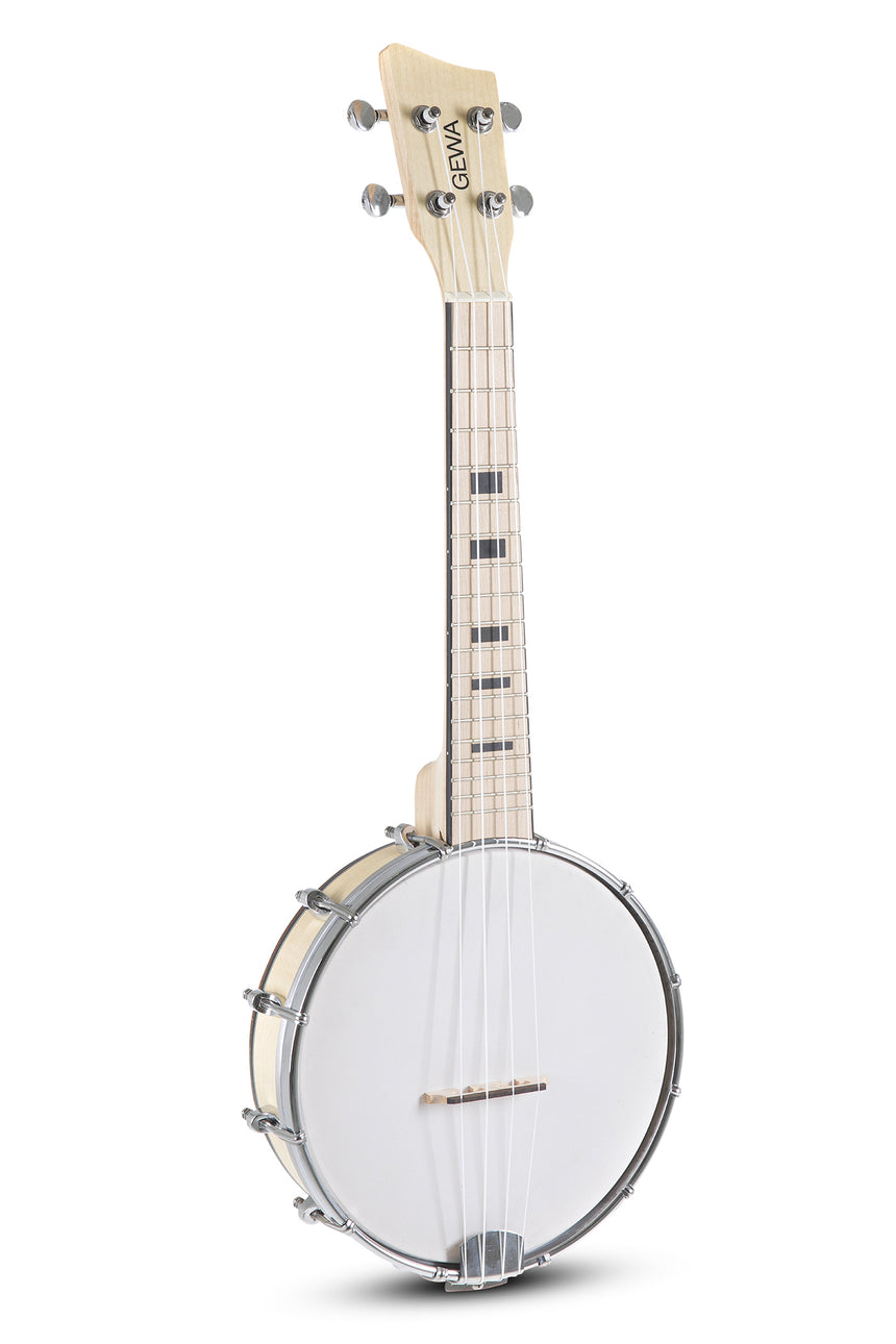 VGS Manoa VG512550 banjo ukulele, white head – front view