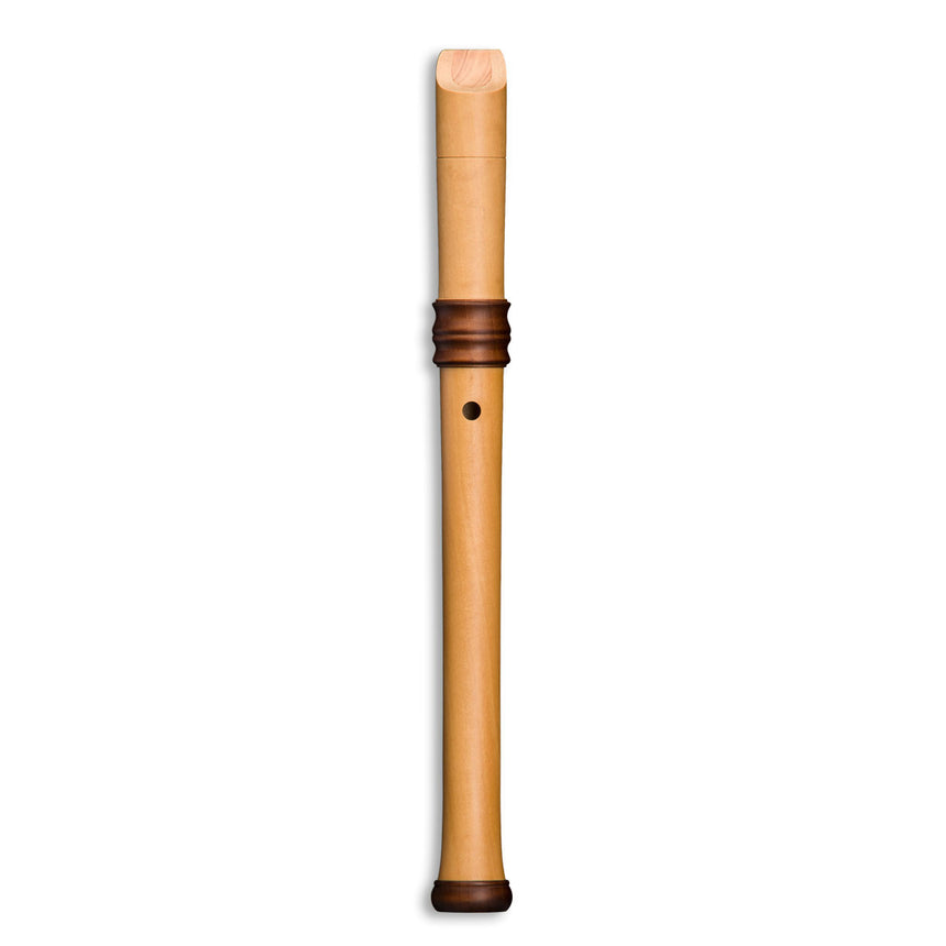 Flûte à bec soprano Mollenhauer Adris 4119, poirier naturel – partie supérieure et trou de pouce, vue arrière