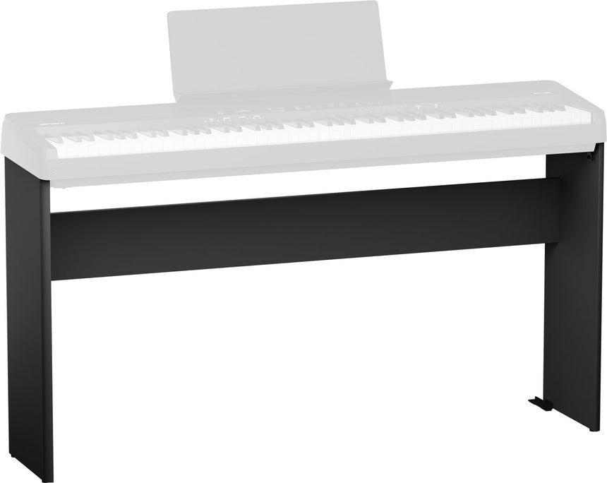 Roland KSF-40 BK stand, black – angled view with a separately sold FP-40