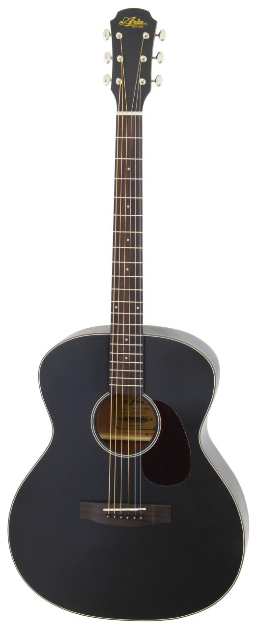 ARIA 101 MTBK Akustikgitarre schwarz matt Set inkl. Tasche, Gurt, Kapodaster und Tuner