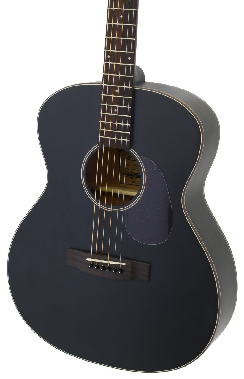 ARIA 101 MTBK Akustikgitarre schwarz matt Set inkl. Tasche, Gurt, Kapodaster und Tuner