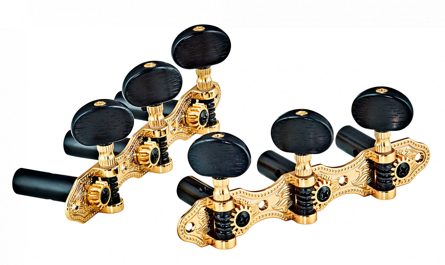 ORTEGA DeLuxe Guitar Tuning Machines - Black/Gold - Musik-Ebert Gmbh