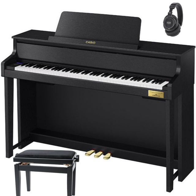 Casio Hybrid Piano GP-310 Celviano Schwarz Matt Bundle mit Bank und Kopfhörer - Musik-Ebert Gmbh