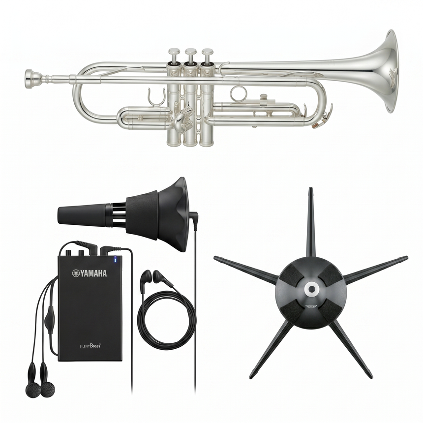 Yamaha YTR-2330 Versilbert Trompeten-Bundle – Set-Bild