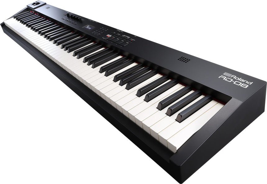 Piano de scène Roland RD-08 noir – vue de trois quarts
