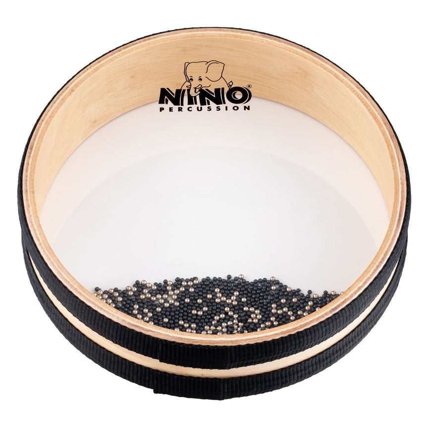 NINO Percussion NINO44 Sea Drum, 8 Zoll, Naturholz – Schrägansicht von Rand und Fell