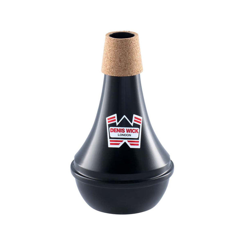 Sourdine de travail Denis Wick 5526 noire pour trompette et cornet – vue du produit détourée en biais