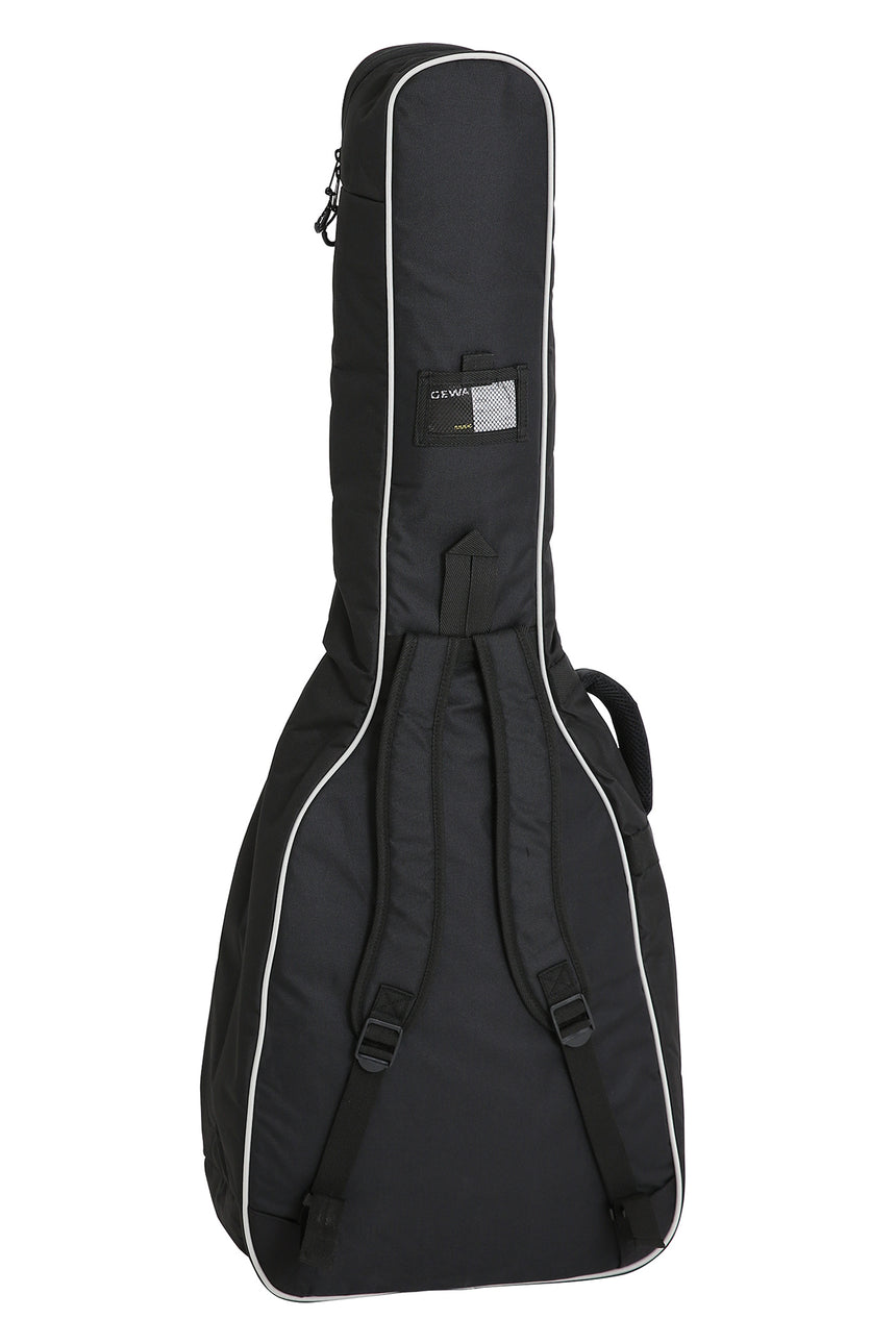 GEWA Economy 12 Westerngitarrentasche 212200, Schwarz – Rückansicht mit Rucksackgurten
