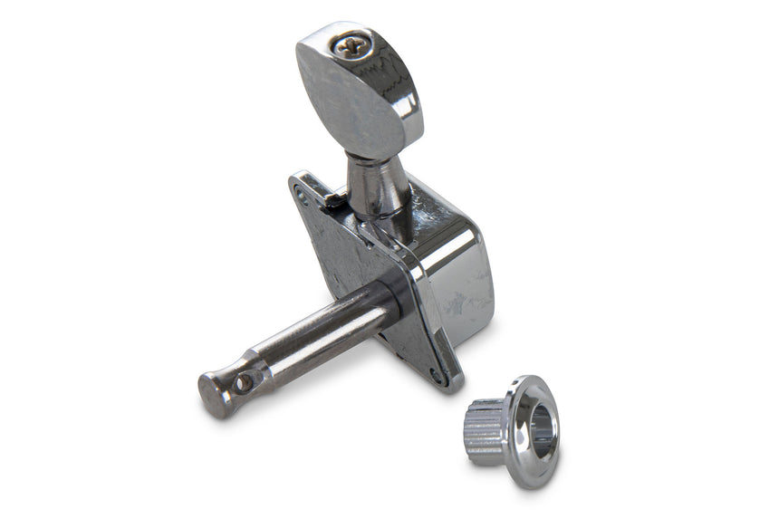 GEWA 545.790 chrome guitar tuner – angled view of one tuner