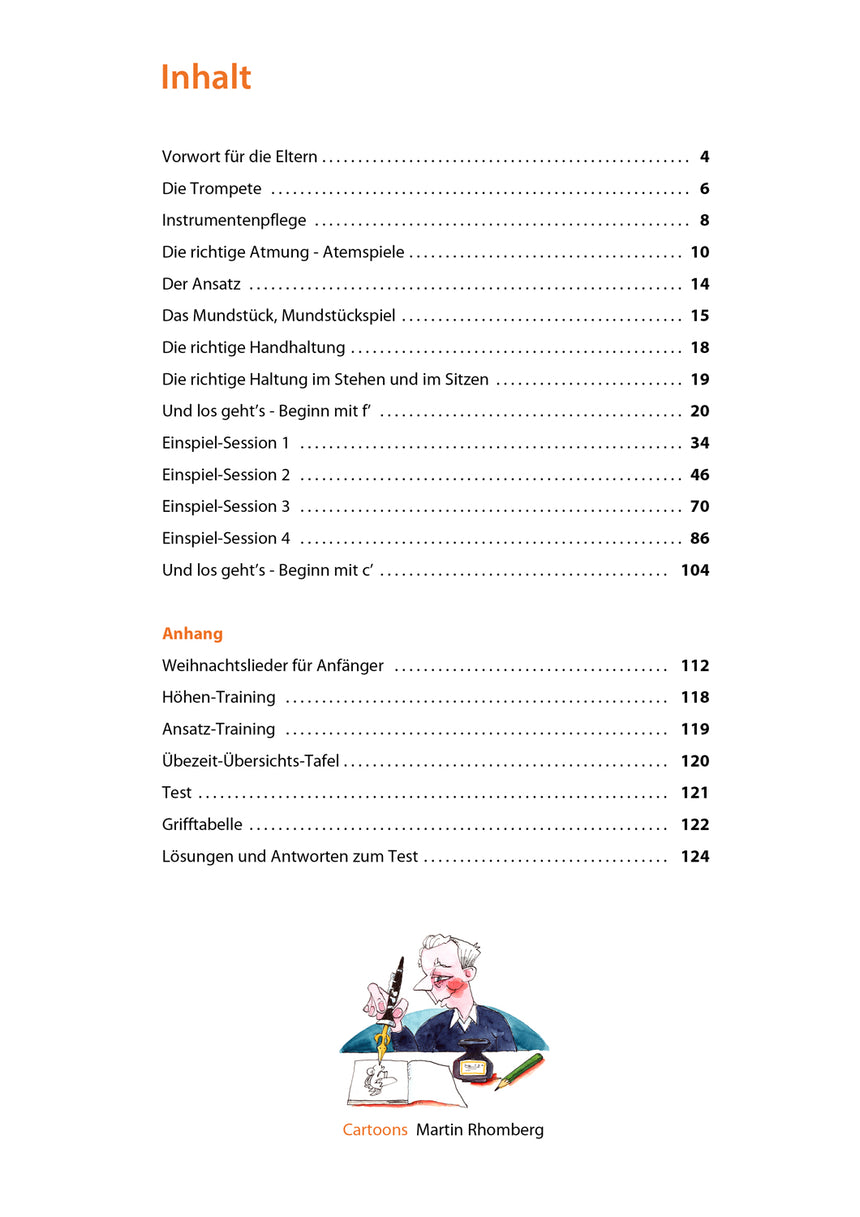 Trompeten-Fuchs Band 1 EH3801 with QR codes, table of contents