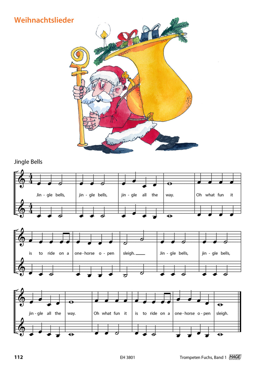 Trompeten-Fuchs Band 1 EH3801 with QR codes, Christmas songs on page 83