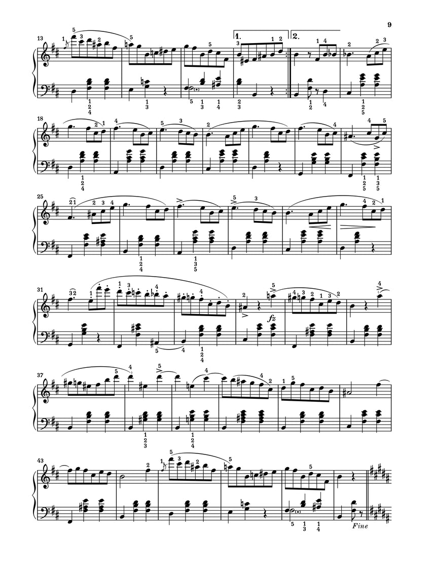 Chopin Am Klavier HN 1810 – page de partition de la Valse en si mineur