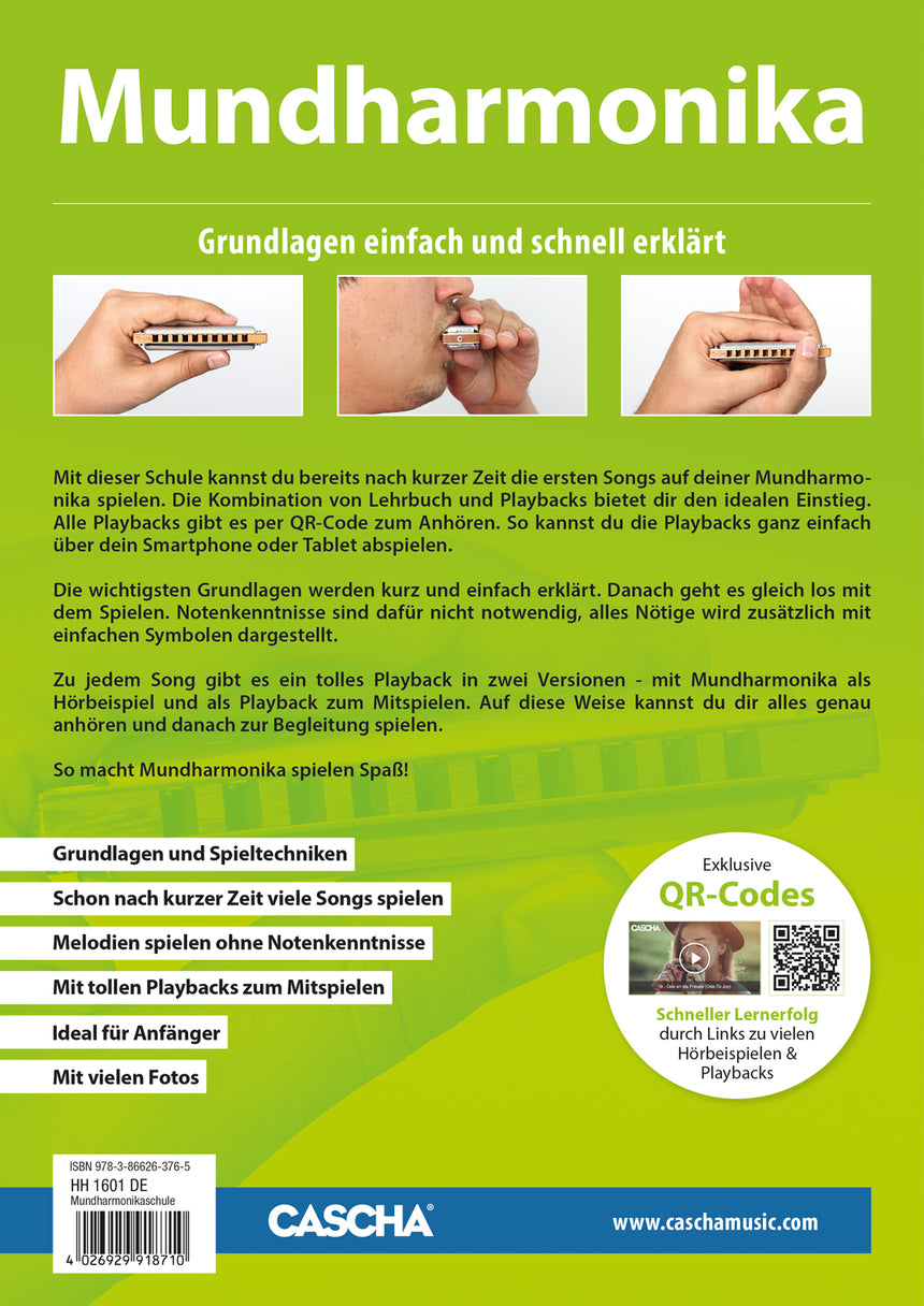 CASCHA Mundharmonika-Lehrbuch HH1601DE, Rückseite