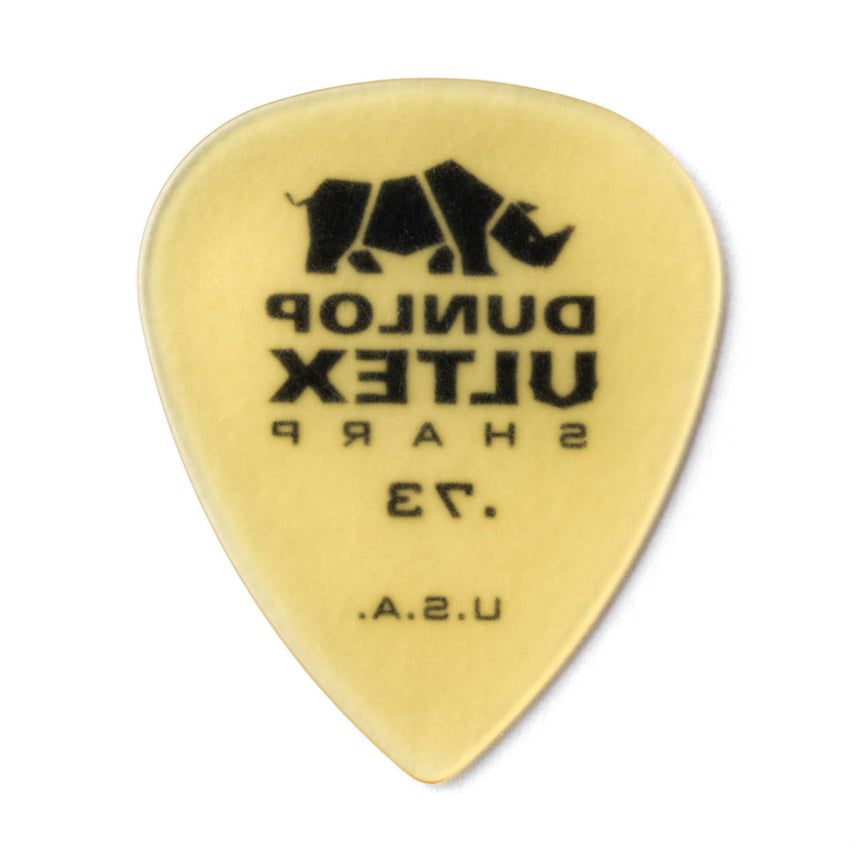 Médiator Dunlop Ultex Sharp 0,73 mm, vue de dos.