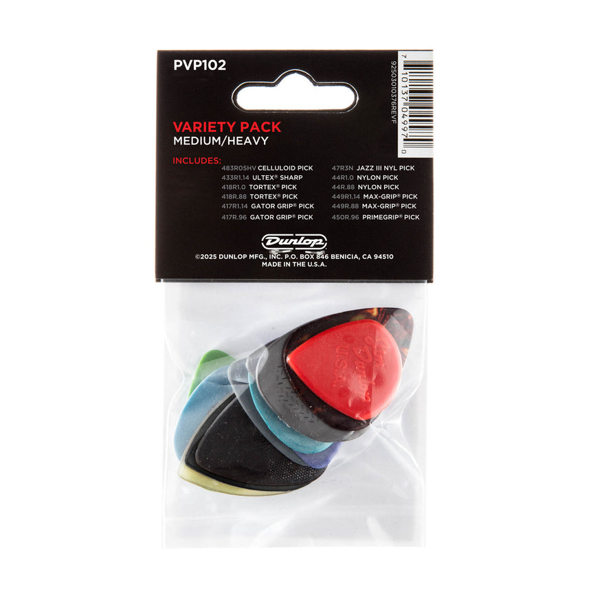 Dos du paquet varié Dunlop PVP102 Medium/Heavy
