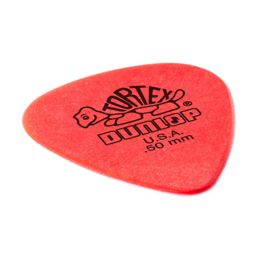 Médiator Dunlop Tortex Standard 0.50 mm, vue oblique