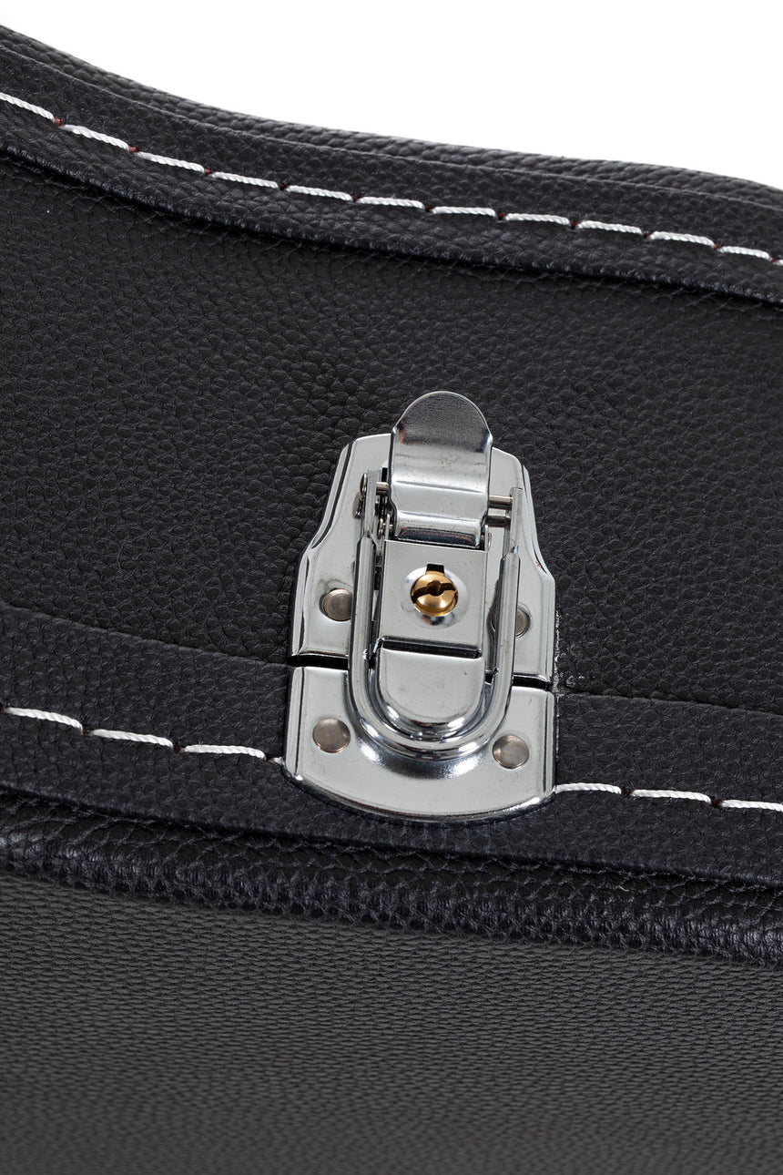 Étui GEWA Flat Top Economy pour guitare acoustique 523.110, noir – détail du fermoir fermé