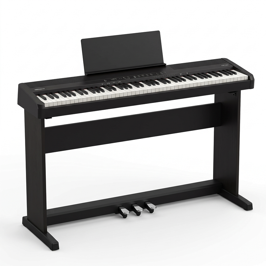 Roland FP-40 Digital Piano Bundle Black with KSF-40 Stand & KPD-70 Pedal Unit – set image