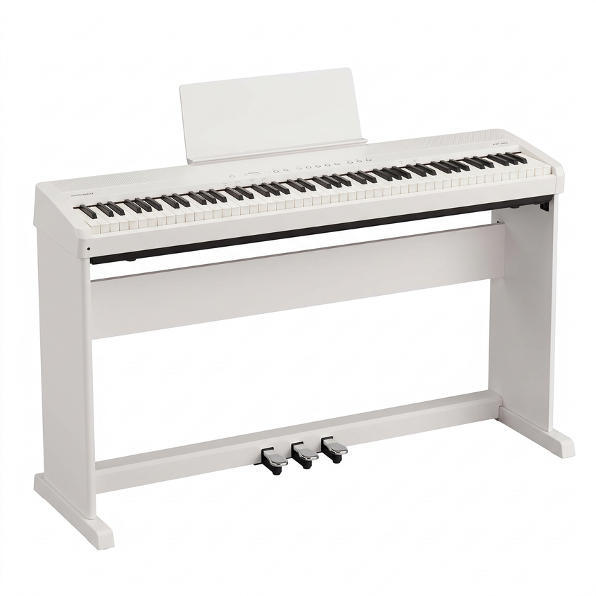 Roland FP-40 Digital Piano Bundle White with KSF-40 Stand & KPD-70 Pedal Unit – set image