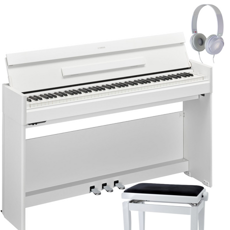 Yamaha S55 Arius Weiß Matt Bundle mit Bank und Kopfhörer - Musik-Ebert Gmbh