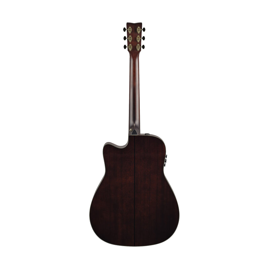Yamaha TAG3 C Sand Burst TransAcoustic-Westerngitarre – Rückseite