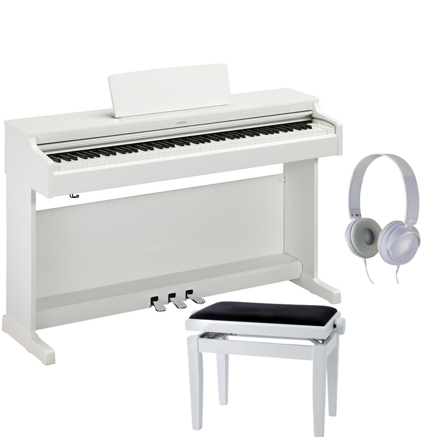 Yamaha YDP-165 Arius Weiß Matt Bundle mit Bank und Kopfhörer - Musik-Ebert Gmbh