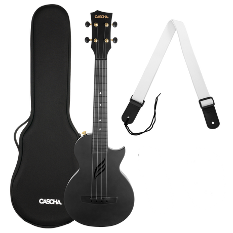 CASCHA Carbon Konzert Ukulele inkl. Tasche, Gurt - Musik-Ebert Gmbh