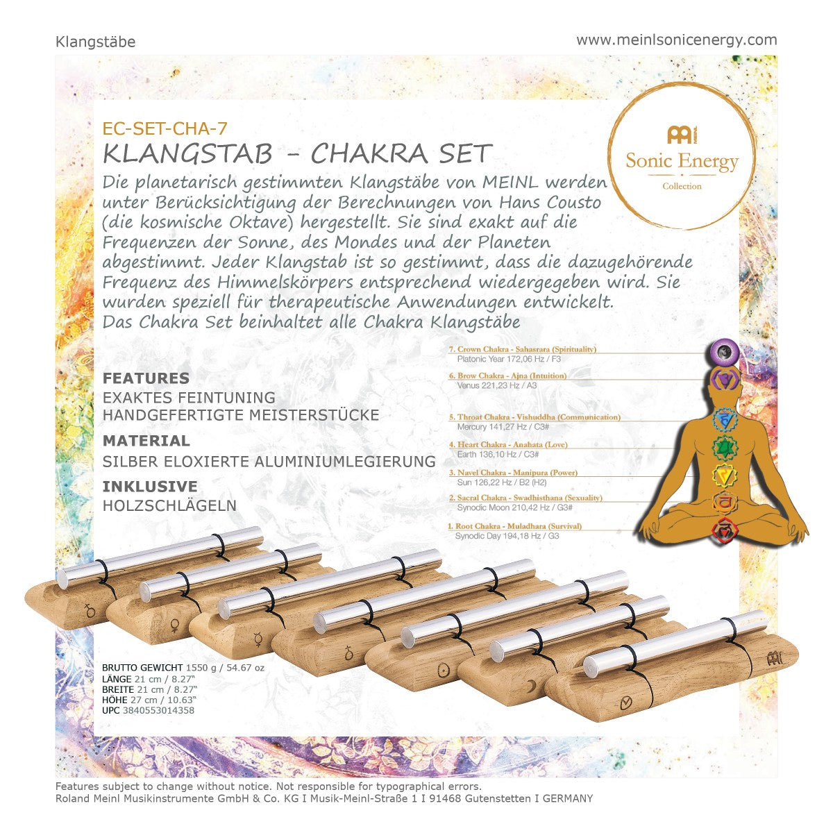 Meinl Sonic Energy - Energy Chime Planetarisch gestimmte Klangstäbe - Musik-Ebert Gmbh