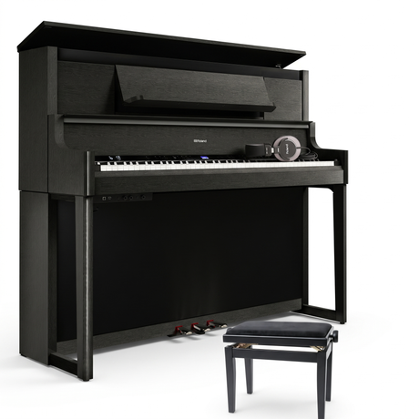 Roland LX-9 Schwarz Matt Bundle mit Bank und Kopfhörer – bundle-hero