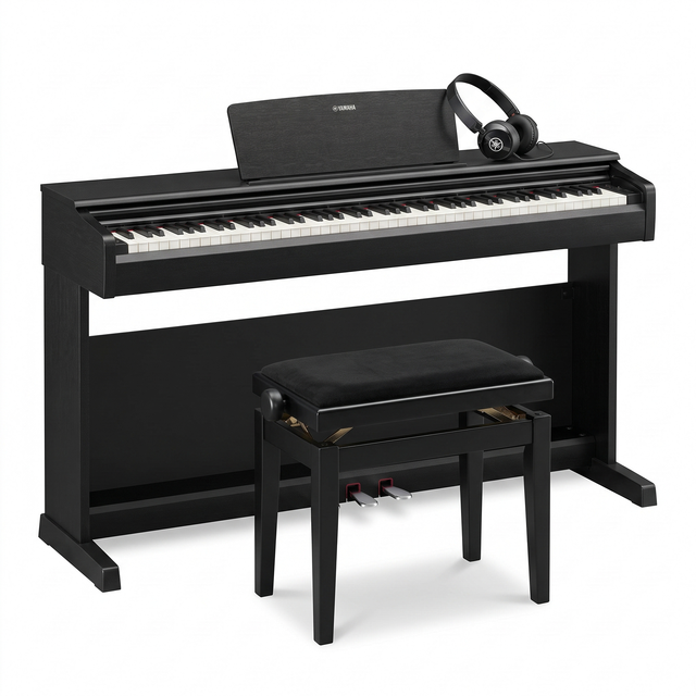 Yamaha YDP-146 Arius Schwarz Matt Bundle mit Bank und Kopfhörer – bundle-hero