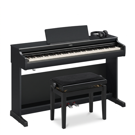 Yamaha YDP-166 Arius Schwarz Matt Bundle mit Bank und Kopfhörer – bundle-hero