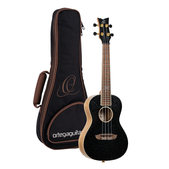 ORTEGA Element Series Konzert Ukulele 4 String - Metallic Black + Bag - Musik-Ebert Gmbh