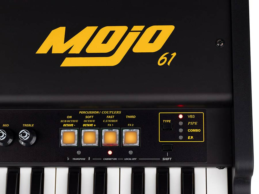 Crumar Mojo 61 MK2  -61 Tasten Waterfall-Tastatur, virtuelle Tonewheel-Orgeln mit VB3-II, 9 Zugriegel - Musik-Ebert Gmbh