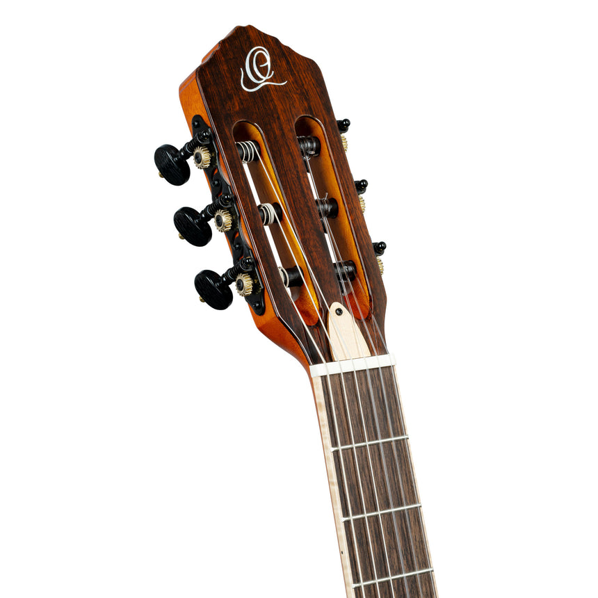 ORTEGA TourPlayer DeLuxe Nylon String Gitarre 6 String - geflammtes Ahorn Blau + Bag - Musik-Ebert Gmbh