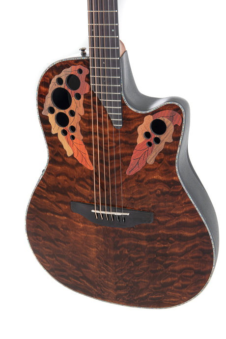 Ovation Celebrity Elite Plus CE44P Mid Cutaway Acoustic Guitar Dark Tiger Eye