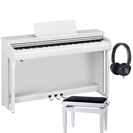 Yamaha CLP 825 Weiß Matt Bundle mit Bank und Kopfhörer - Musik-Ebert Gmbh