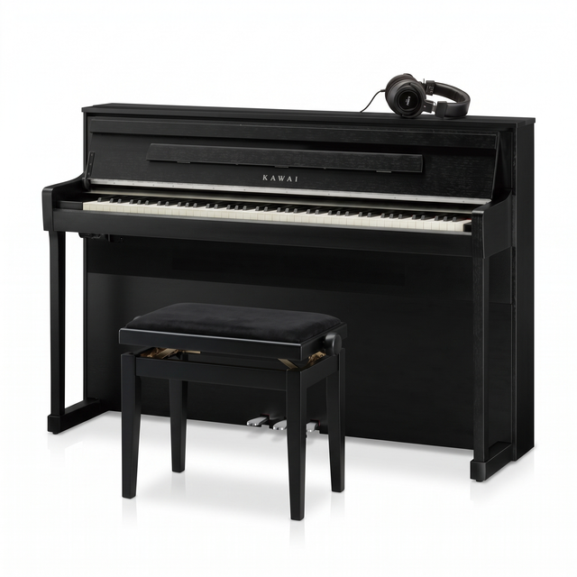 Kawai CA-901 Schwarz Matt Bundle mit Bank und Kopfhörer – bundle-hero