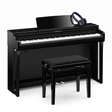 Yamaha CLP 825 Schwarz Poliert Bundle mit Bank und Kopfhörer – bundle-hero