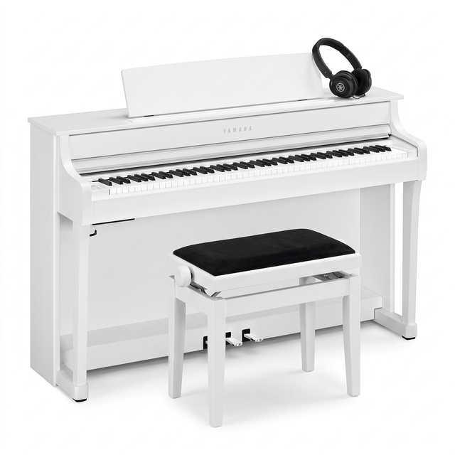 Yamaha CLP 845 Weiß Matt Bundle mit Bank und Kopfhörer – bundle-hero