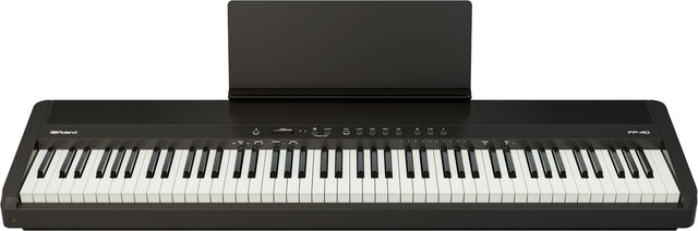 Roland FP-40 BK Stagepiano – Frontansicht mit Notenpult