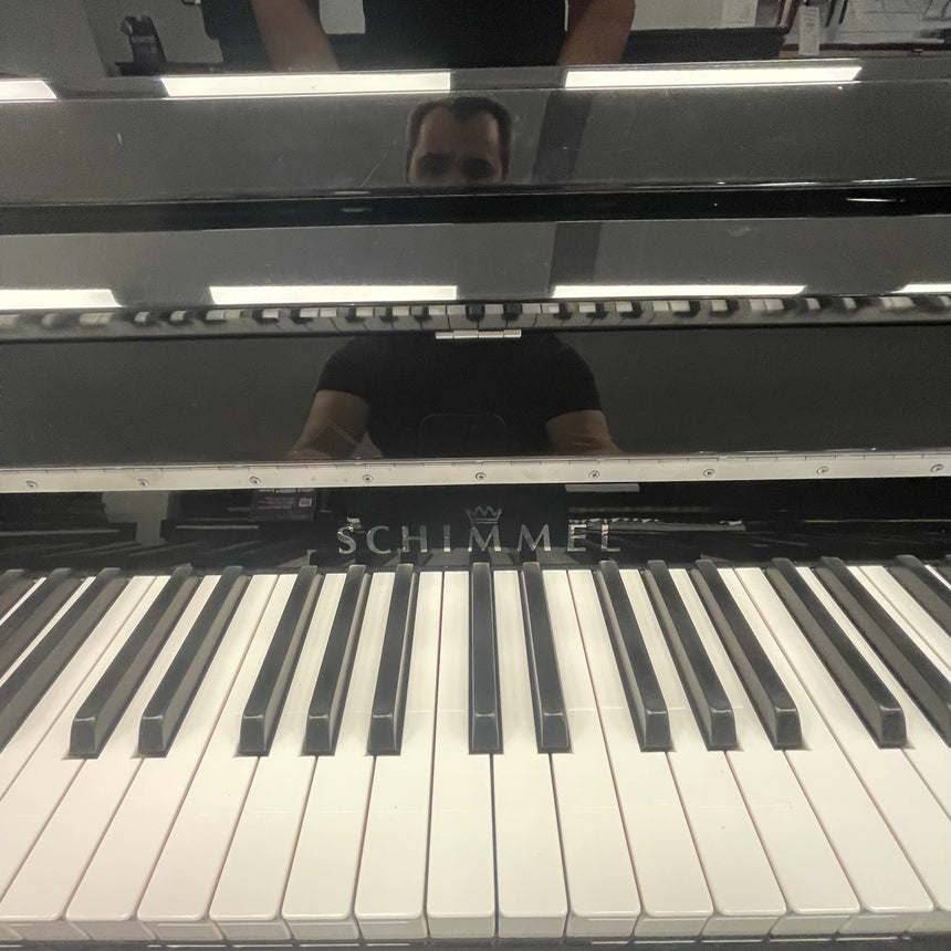 W.Schimmel Klavier 120 Classic Occasion schwarz poliert Silver Line Bj. 2004 Bestzustand mit Renner Mechanik (gebraucht) - Musik-Ebert Gmbh