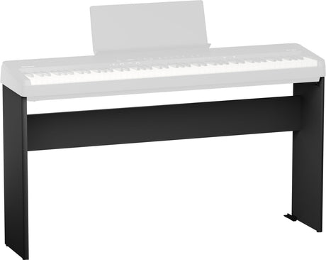 Roland KSF-40 BK stand, black – angled view with a separately sold FP-40