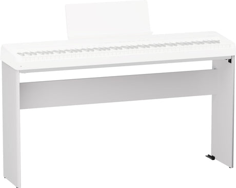 Roland KSF-40 WH stand, white – angled view with a separately sold FP-40