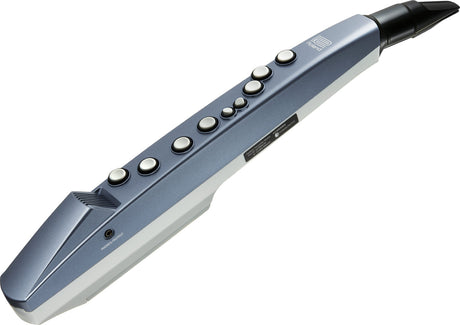 Roland Aerophone mini AE-01 Digitales Blasinstrument in Blau – Gesamtansicht schräg von rechts