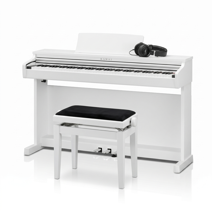 Kawai CX-202 Digitalpiano-Bundle Weiß Matt – Set-Bild